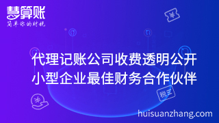 代理记账公司收费透明公开 小型企业最佳财务合作伙伴